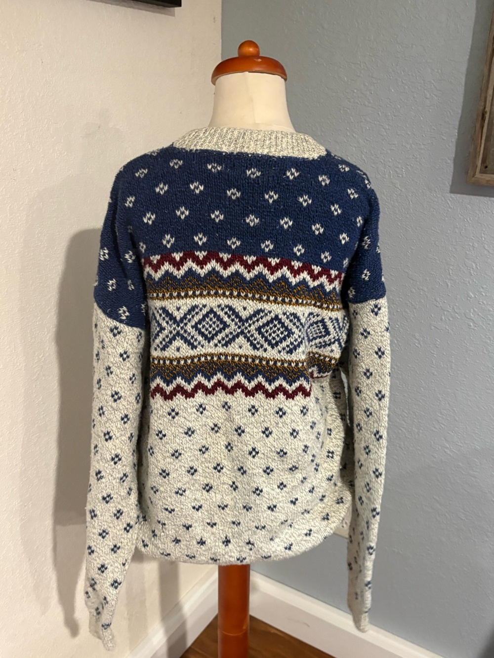 Vtg 90s Cambridge Classics Fair Isle Cotton Knit Sweater Mens Medium US